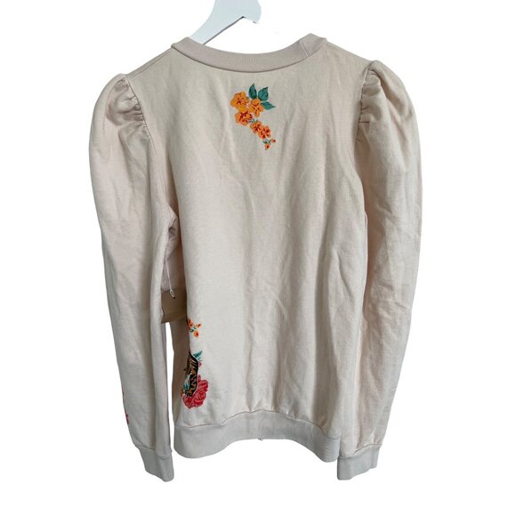 Tiger Print Cream Sweatshirt With Ruffle Shoulder Detail - Picture 8 of 8